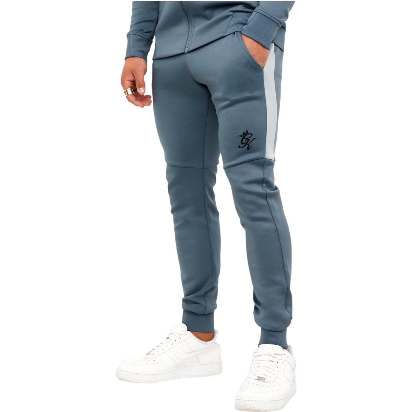 GYM KING PLUS POLY TRACKSUIT BOTTOMS - STORMY GREY