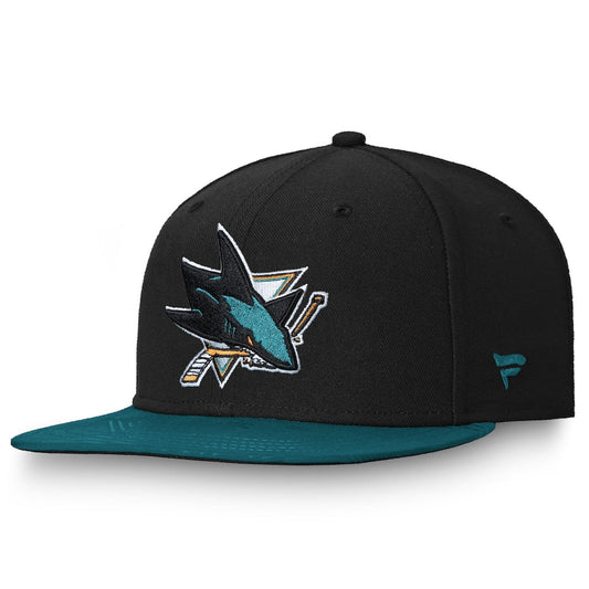 San Jose Sharks Fanatics Branded Iconic Defender Adjustable Snapback Hat - Black/Teal